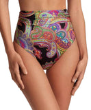 Lauren Ralph Lauren High-Waist Bikini Bottom Bordado Paisley Black 8