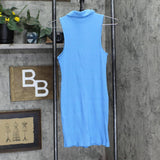 Wild Fable Women's Sleeveless Zip-Front Bodycon Polo Dress 84662047 Azure Blue M