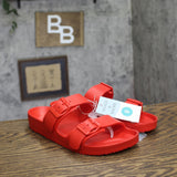 Shade & Shore Womens Neida EVA Two Band Footbed Slide Sandals 83105499 Red 8M