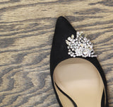 INC International Concepts Embellished Stiletto Heels Black Microsuede 6.5M