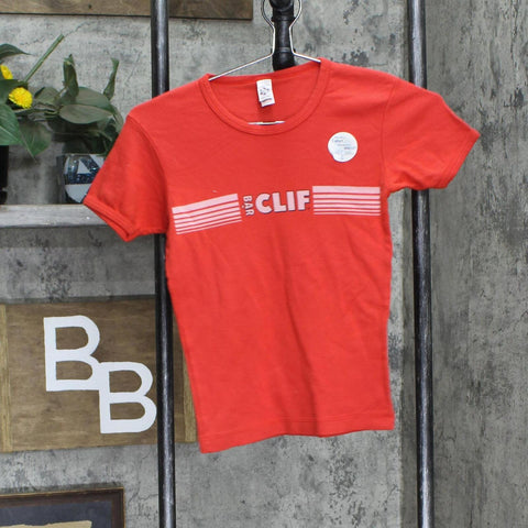 American Apparel Kids Girls Vintage Clif Bar Graphic T-Shirt Tee Red S