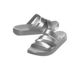 Crocs Womens Getaway Platform Strappy Sandals 211659 Silver Gray 11M