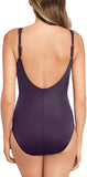 Miraclesuit Standard Solid Sanibel DD One Piece Swimsuit Sangria Purple 12