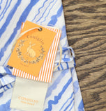 Coniglio Palm Beach 4 Printed Cotton Napkins Wiggle Stripe Light Blue 22" x 22"