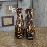 A New Day Tigris Block Heel Ankle Boots 94568629 Tiger Print Brown Multi 8.5M