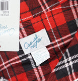 Casual Nights Cotton Long Sleeve Button Down Pajama Set Red Black Plaid L