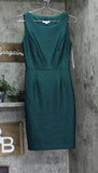 Calvin Klein Sleeveless Boat-Neck Embellished Scuba Sheath Dress Emerald Green 2