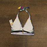 Anne Cole Barcode Stripe Halter Bikini Top Swim Barcode Stripe Blue Multi S