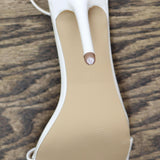Steve Madden Womens Spree Patent Ankle Strap Sandals SPRE02S1 White 7M