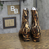 A New Day Womens Tigris Boots Block Heel 94568630 Tiger Print Brown 9M