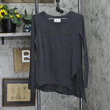 Southcott Womens Knit Long Sleeve Asymmetrical Blouse Shirt Top Charcoal Gray 1