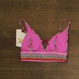 Salt + Cove Juniors Front-Tab Midkini Swim Top 807145 Pink Multi S