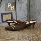 A New Day Tabitha Oversized Chain Sling Back Heels 94305252 Brown 11M