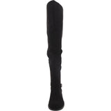Sun + Stone Anyaa Faux Suede Over-the-Knee Boots Wide Calf Black 8.5M-WC