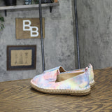 Cat & Jack  Girls Raffia Tie Dye Slip On Shoes Multicolor Brown 13