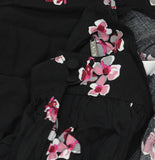 Nautica Womens Sustainably Crafted Woven Floral Print Tie Dress True Black M