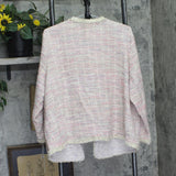 Alfred Dunner Boucle Shimmer Knit Tweed 3/4 Sleeve Jacket Magnolia Pink Multi 2X