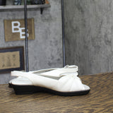 Easy Street Womens Low Block Heel Open Toe Fantasia Dress Sandals White 9W