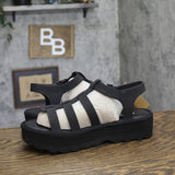Bearpaw High Seas Strappy Platform Buckle Open Toe Sandals 1009136657 Black 10M