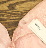 Aqua Ruffled Faux Wrap Dress with Long Sleeves IDO12847 Blush Pink S