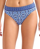 Tommy Bahama Printed Tummy-Control High-Waisted Bikini Bottoms Palace Blue L