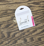 Bijoux Bar Brushed Horse Dangle Drop Earrings Gold / Silver Gray 1.5"