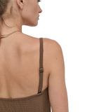DKNY Textured Shirred One-Piece Swimsuit DIMMS605 Mocha Texture Brown XL