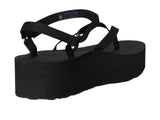 Teva Womens Flatform Sandal Slim Thong Strappy 1164630 Black 8M