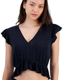 Miken Juniors Ruffled Cover-up Top Black XS