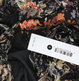 Aqua Womens Floral Satin Burnout Long Sleeve Maxi Dress IDO12879 Black Multi S