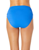 Anne Cole High Waist Shirred Swim Bottom MYMB36001 Artic Blue L