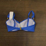 Bleu By Rod Beattie Womens Key Item Shirred Bikini Swim Top Azur Park Blue 34D