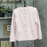 Linea By Louis Dell'olio Womens Button Front Faux Suede Jacket Perfectly Pink 12