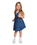 Calvin Klein Girls Denim Skirtall Dress CKSII56R-999 Blue 6X