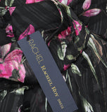 RACHEL by Rachel Roy Mae Printed Tiered Maxi Dress Cascade Garden Black 14