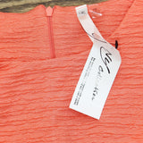 Ny Collection Petite Textured Knit Dress with 3/4 Sleeves Coral Pink PM