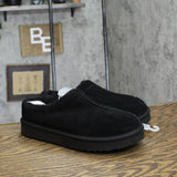 Auden Womens Kaya Genuine Suede Clog Slippers 91309170 Black 9M