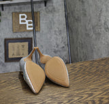 On 34th Womens Jeules Pointed-Toe Slip On Pumps 10018690000 Silver Glitter 5.5M