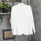A New Day Womens Signature Crepe Nipped Waist Blazer Jacket Night Off White M