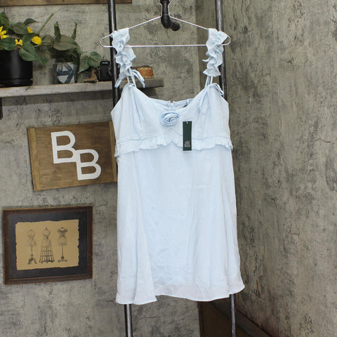 Wild Fable Womens Rosette Mini Babydoll Holiday Dress 91907817 Blue L