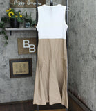 Simply Vera Vera Wang Womens Mixed Media A-Line Maxi Dress White / Brown M