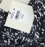 Calvin Klein Womens Woven Belted Button Front Maxi Dress Dark Blue Multi L