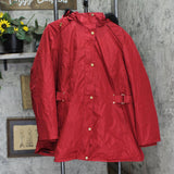 Susan Graver Down Hooded Parka Jacket with Removable Vest Red See Measurements
