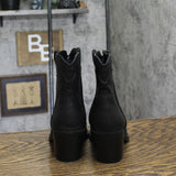 Sun + Stone Womens Brennaa Western Stitching Cowboy Booties Ankle Boots Black 7M