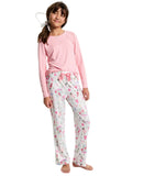 Max And Olivia Girls Long Sleeve Pajama Shirt Top with Scrunchie Pink XL (14/16)
