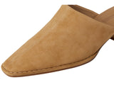 Steve Madden Womens Dessa Suede Mule Block Heel DESS02S1 Tan Brown 8.5M