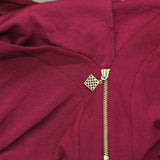 Ny Collection Womens Long Sleeve Crepe Knit Zipper V-Neck Tee Burgundy Red 1X