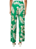 Anne Klein High-Rise Wide-Leg Pull-On Palazzo Pant Tropical Green Multi 2XL
