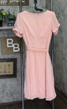 NY Collection Womens Lined Babydoll Tie Front Dress Pink PL