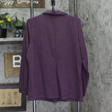 Denim & Co. Womens Knit Jacquard Blazer Jacket A703373 Deep Wine Purple L